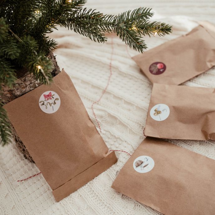 Samolepky na adventní kalendář - Set 24 ks