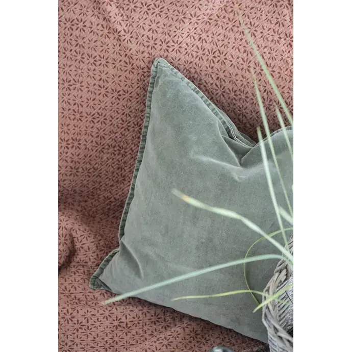 Sametový povlak na polštář Velvet Olive 52×52 cm