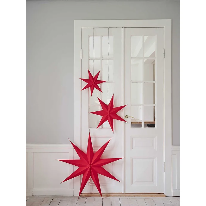 Závěsná svítící hvězda Aino Red 44 cm