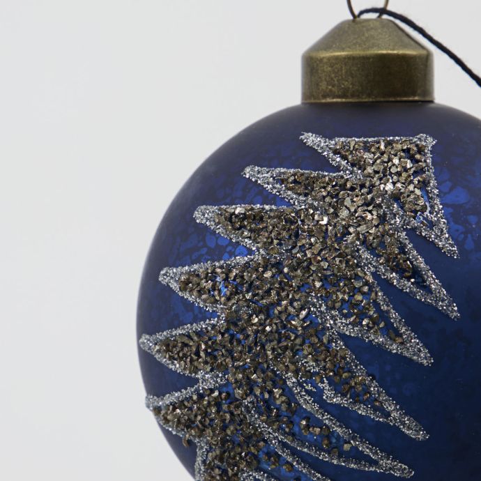 Skleněná vánoční ozdoba Pine Blue