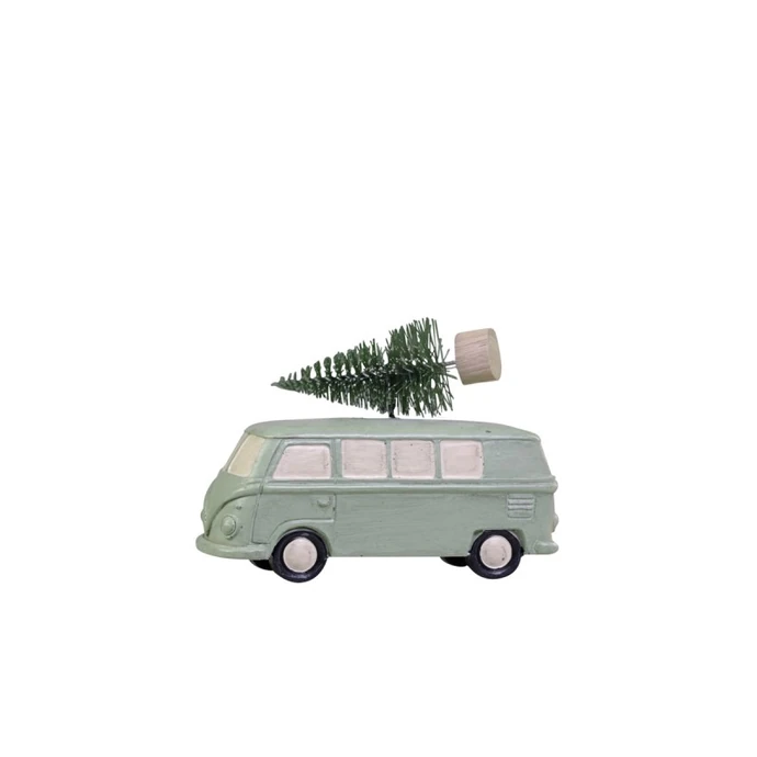 Adventní dekorace Green Hippie Van With Tree