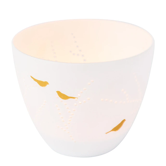Porcelánový svícen Gold Birds Small