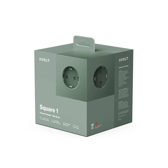 Magnetická dobíjecí kostka Square 1 / USB-C Oak Green