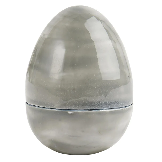 Dekorativní kovové vajíčko Grey Egg