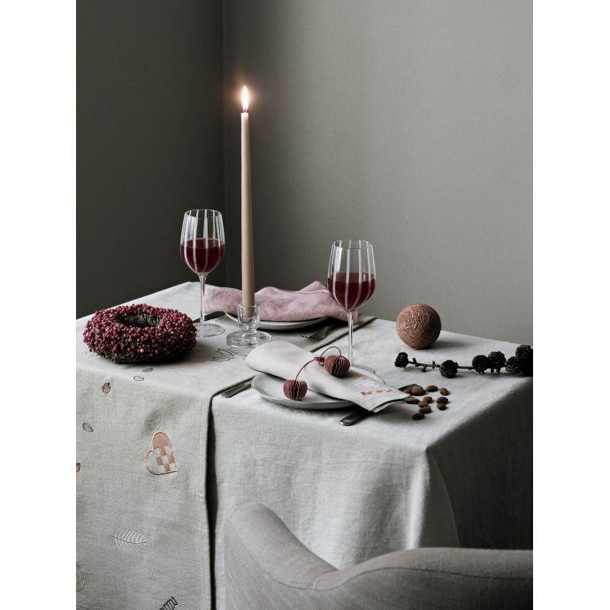Vyšívaný ubrousek Fryd Light Warm Grey - set 4 ks