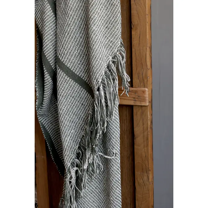Přehoz z recyklované bavlny Aix Olive 130 x 150 cm