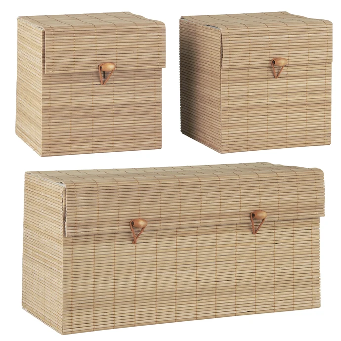 Bambusový úložný box Oblong - set 3 ks
