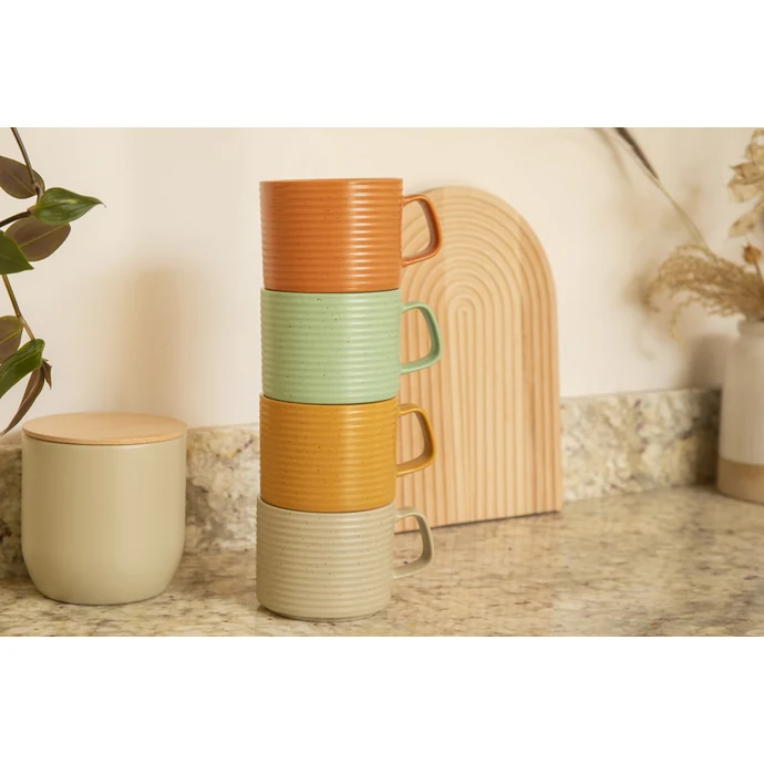 Kameninový hrnek Idilica 400 ml – set 4 ks