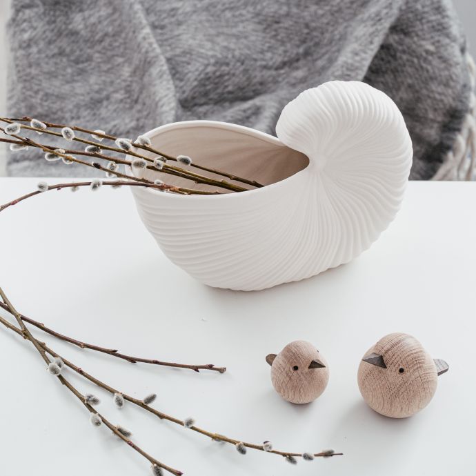 Keramický obal na květináč Shell Pot Off White