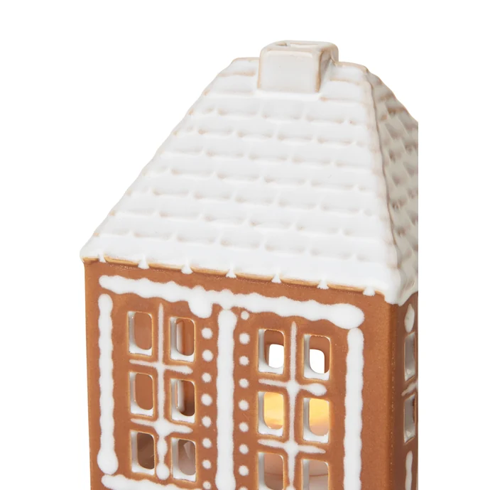 Porcelánový svícen Gingerbread Small Brown