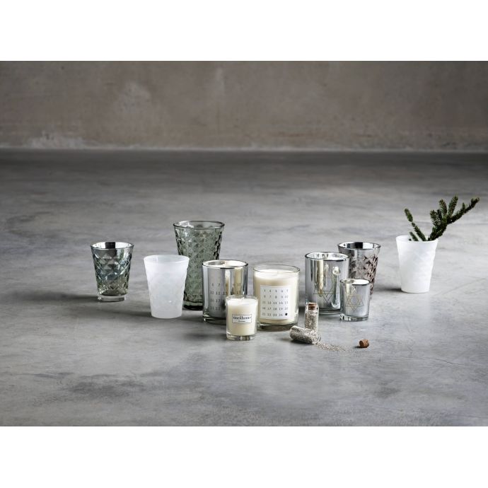 Svícen Facet glass Mat White 10 cm