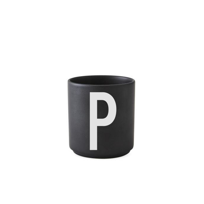Porcelánový hrneček/dózička Letters black
