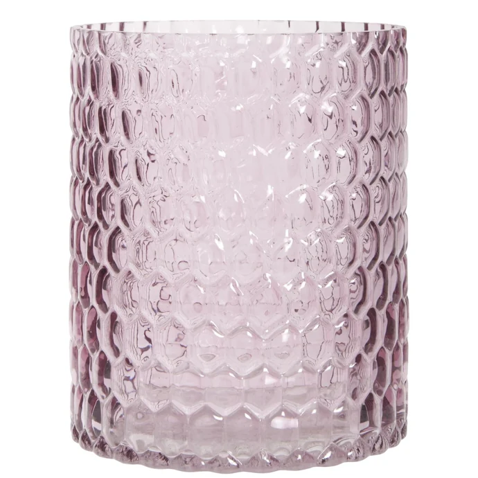 Svícen light pink glass