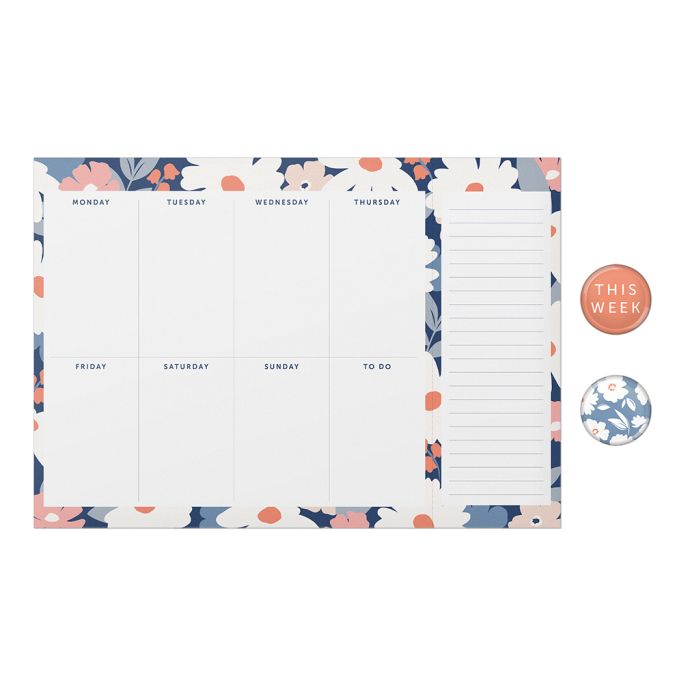 Týdenní trhací plánovač s magnety Navy Daisy