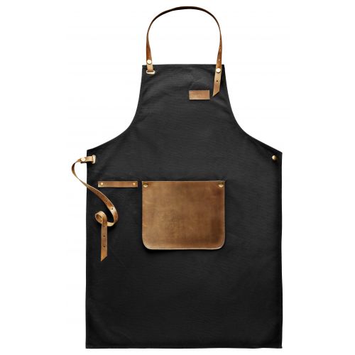 Kuchyňská zástěra s koženými prvky Black