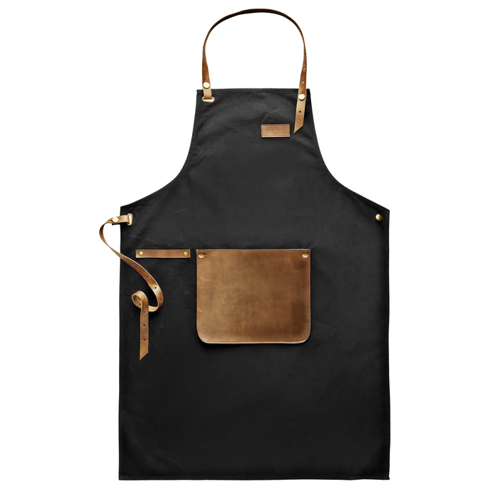 Kuchyňská zástěra s koženými prvky Black