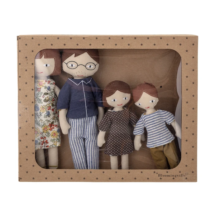 Látkové postavičky Webster Doll Brown - Set 4 ks