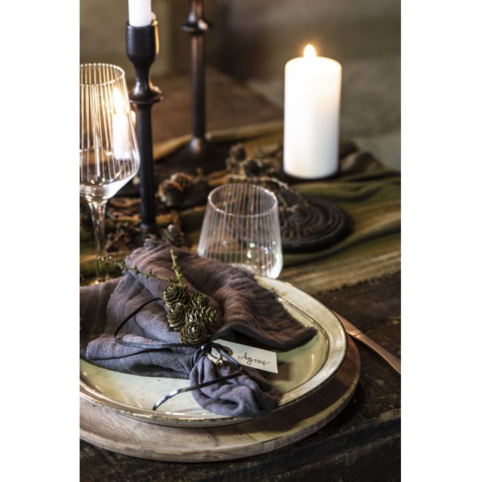 Bavlněný ubrousek Double Weaving Dark Grey