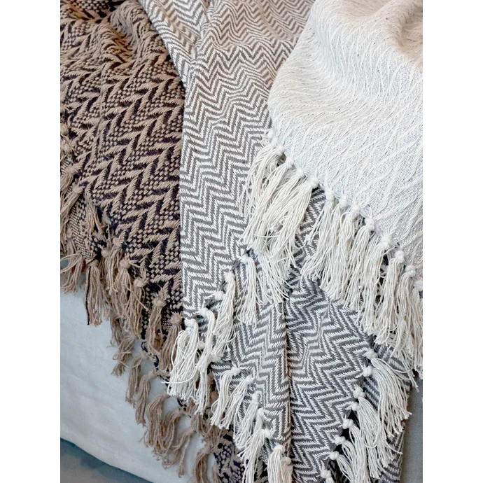 Přehoz z recyklované bavlny Mocca 150x130 cm