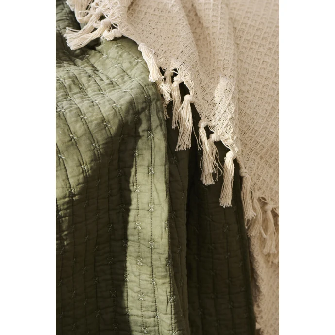Bavlněný přehoz Olive Cross Stitches 180 cm x 130 cm