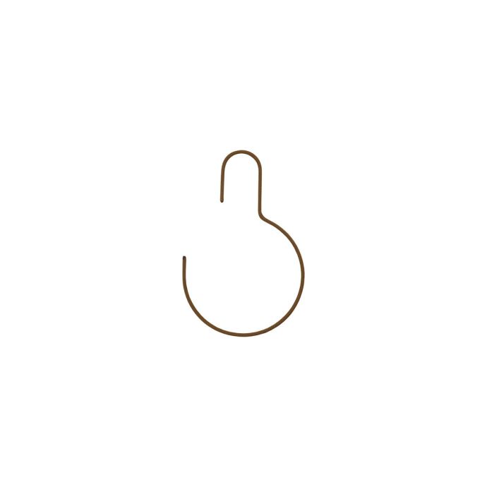 Kovový háček Wire Brown - set 3 ks