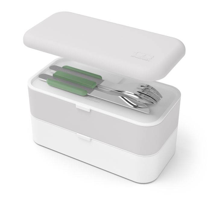 Nerezová sada příborů Monbento Slim Box Green Natural