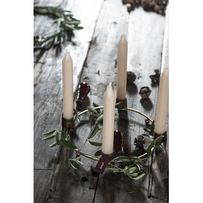 Dřevěné štítky na adventní věnec Red - set 4 ks