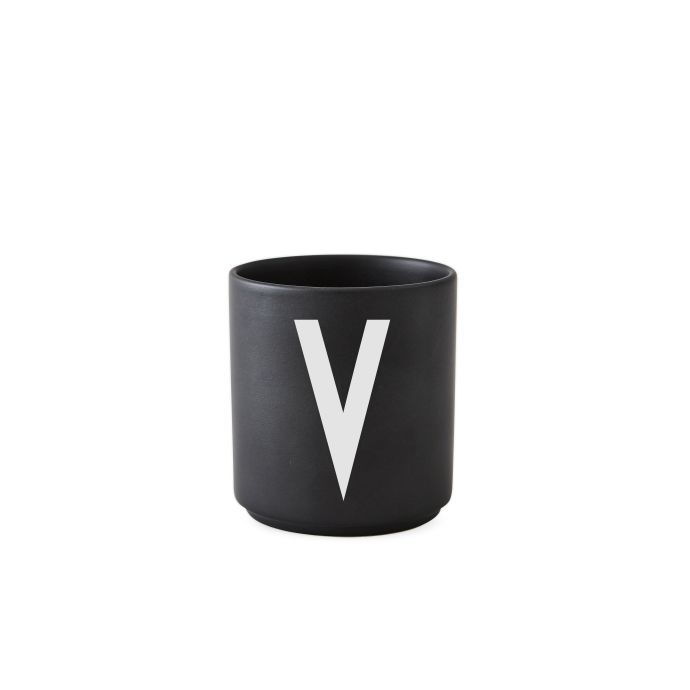 Porcelánový hrneček/dózička Letters black