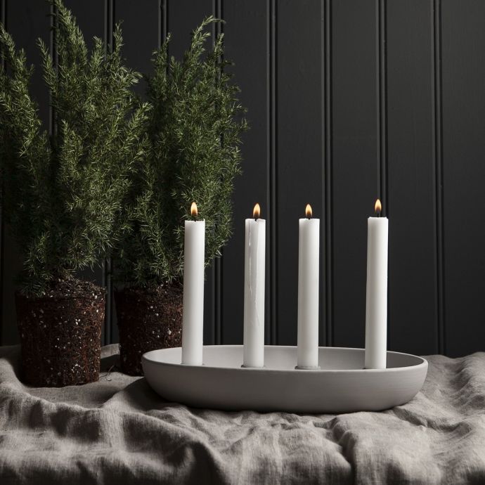 Keramický adventní svícen Gröndal Light Grey