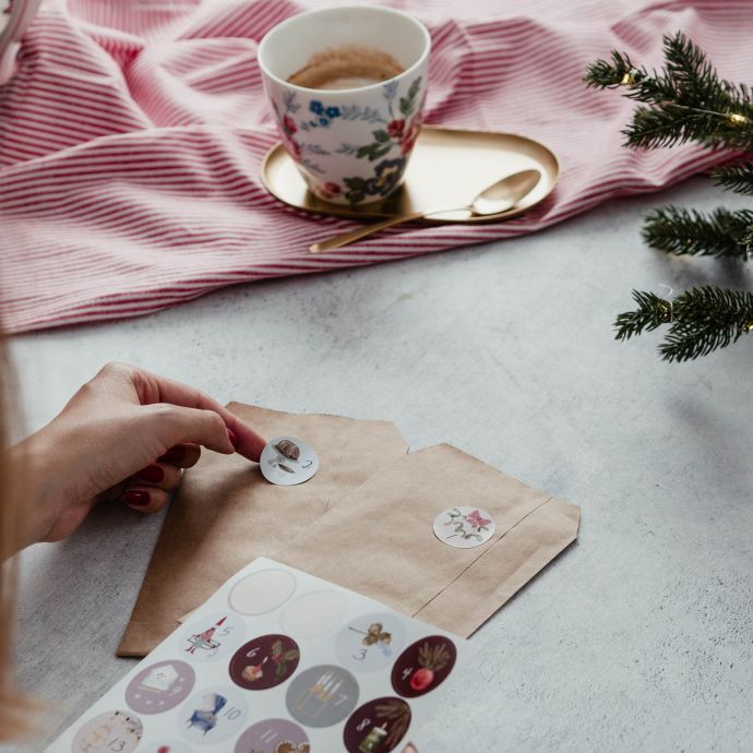 Samolepky na adventní kalendář - Set 24 ks