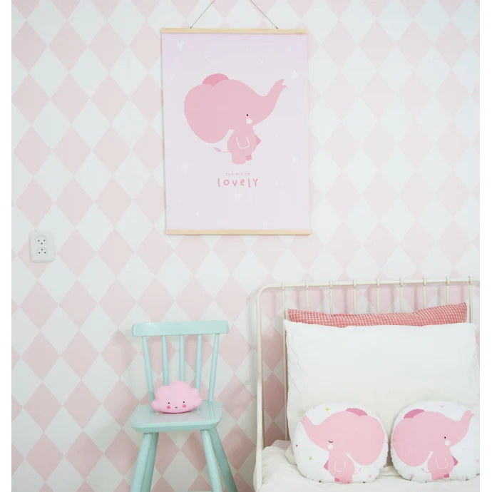 Dětský plakát Pink elephant 50x70 cm