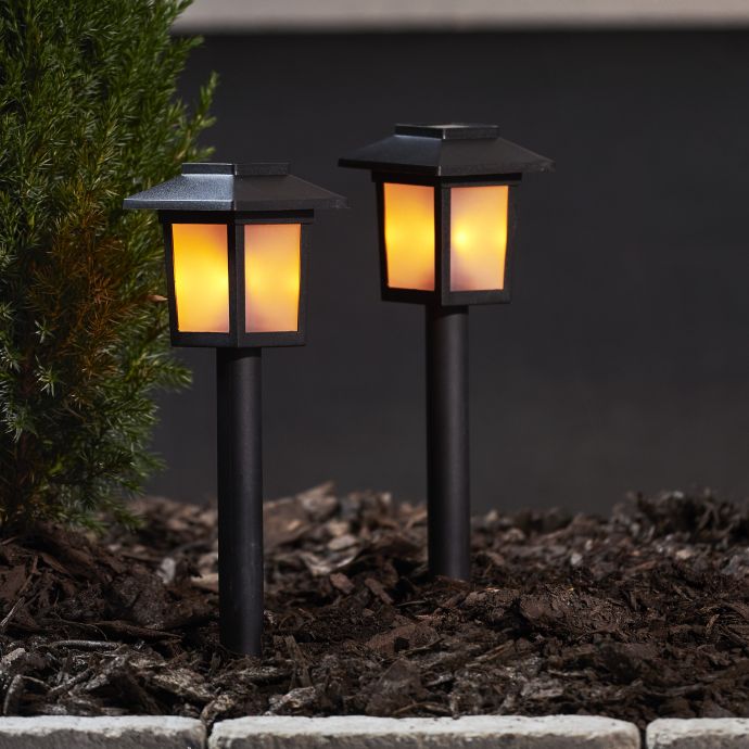 Zahradní světlo na solární napájení Bollard - set 2ks
