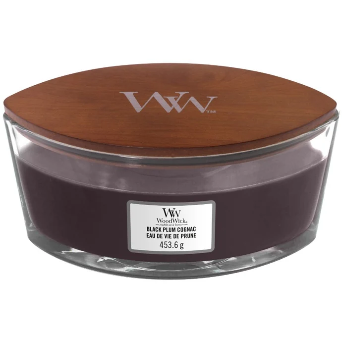 Vonná svíčka WoodWick - Black Plum Cognac 454g