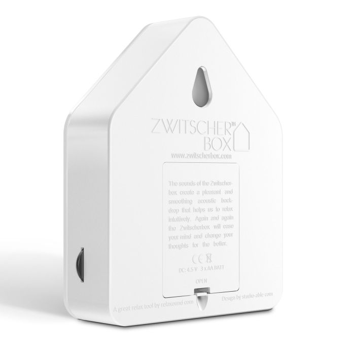 Relaxační zvuková dekorace Zwitscherbox Classic White