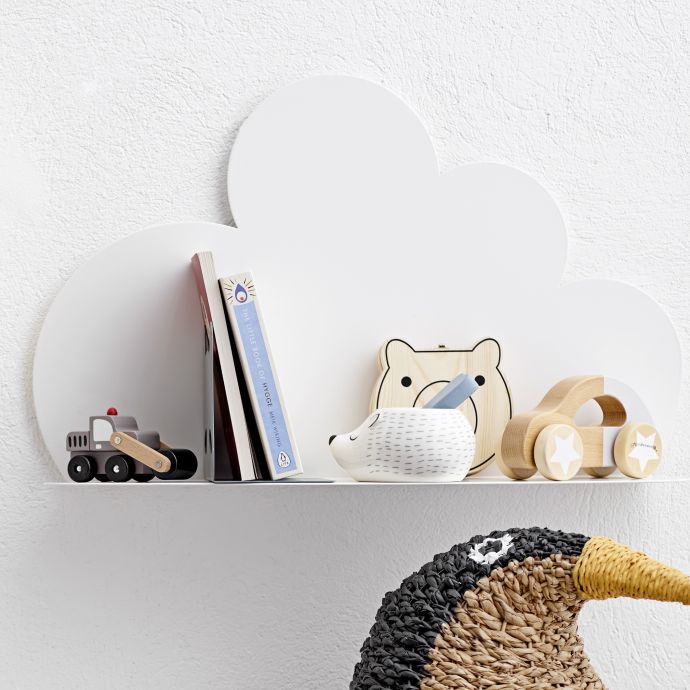 Kovová polička Cloud White - větší