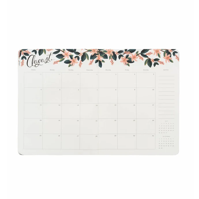 Měsíční plánovací kalendář 2019 Bouquet