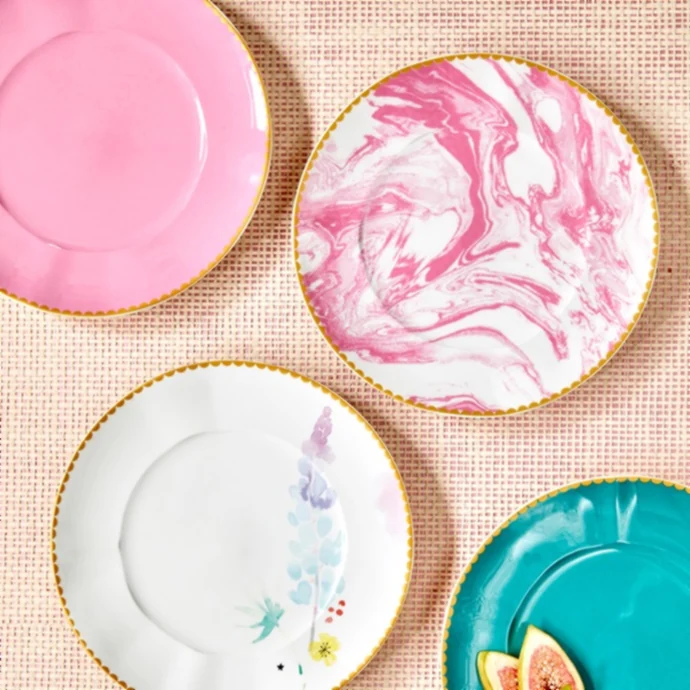 Porcelánový talíř Marble Bubblegum Pink ⌀ 23 cm