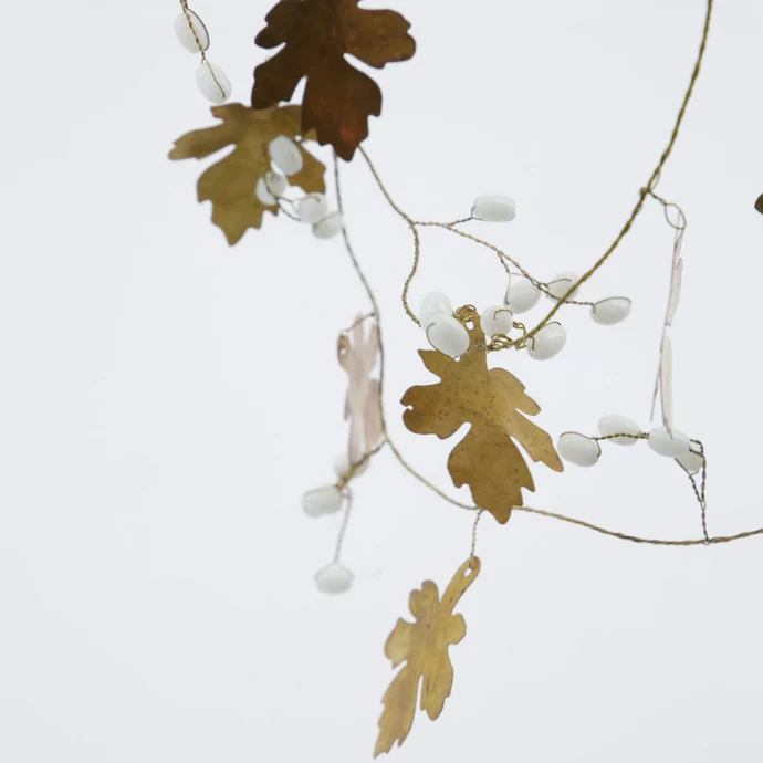 Dekorativní girlanda Maple White/Brass 183 cm