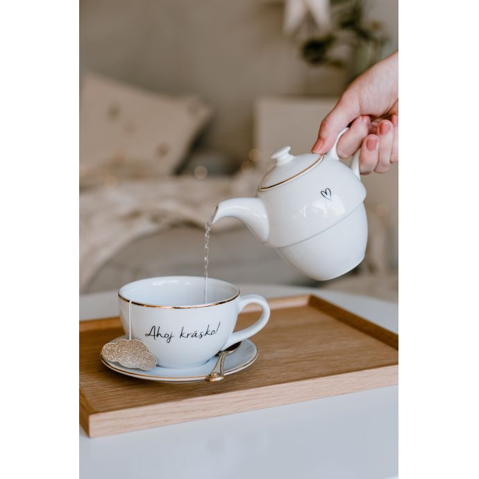Porcelánová čajová souprava Ahoj krásko!