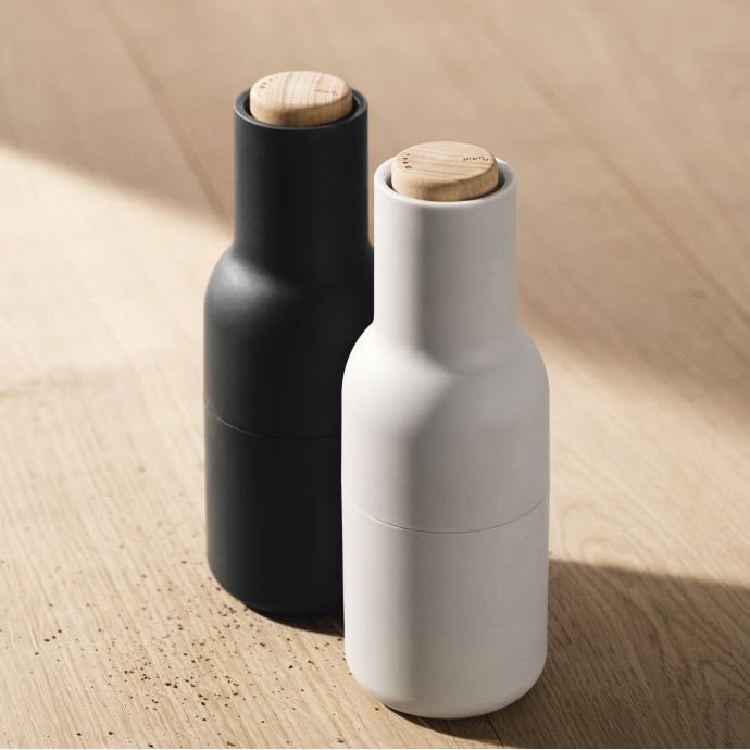 Mlýnek na sůl a pepř Bottle Ash/Carbon - set 2 ks