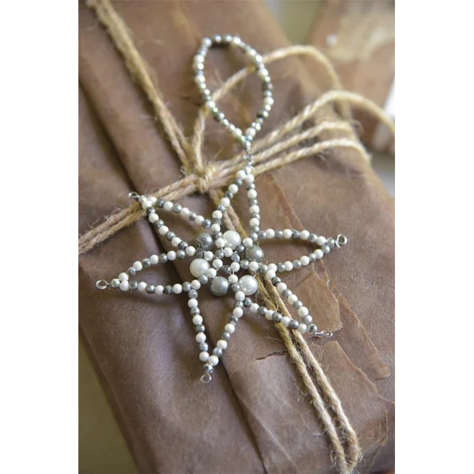 Vánoční ozdoba Pearl Star Grey Ø10 cm