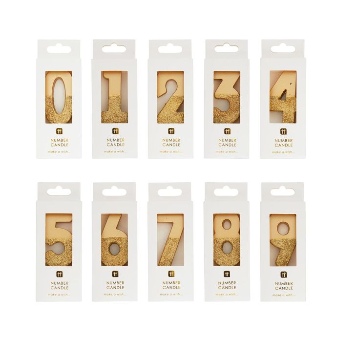 Narozeninová svíčka Gold Number 8 cm