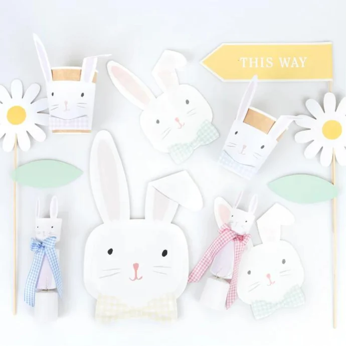 Velikonoční papírové ubrousky Easter Bunny White - 16 ks