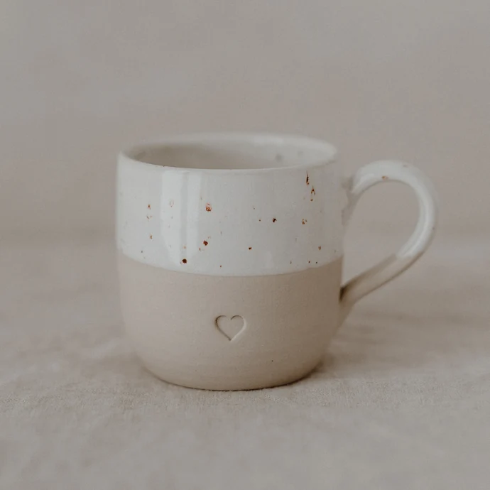 Kameninový hrnek na cappuccino Heart