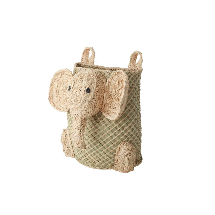 Nástěnný košík Raffia Elephant