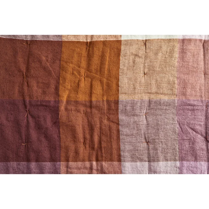 Lněný přehoz na postel Burnt Orange/Lilac/Boreaux 70 x 180 cm