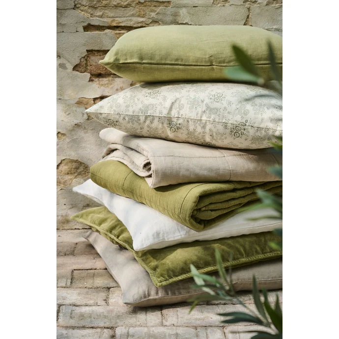 Lněný povlak na polštář Herbal Green 40x60 cm