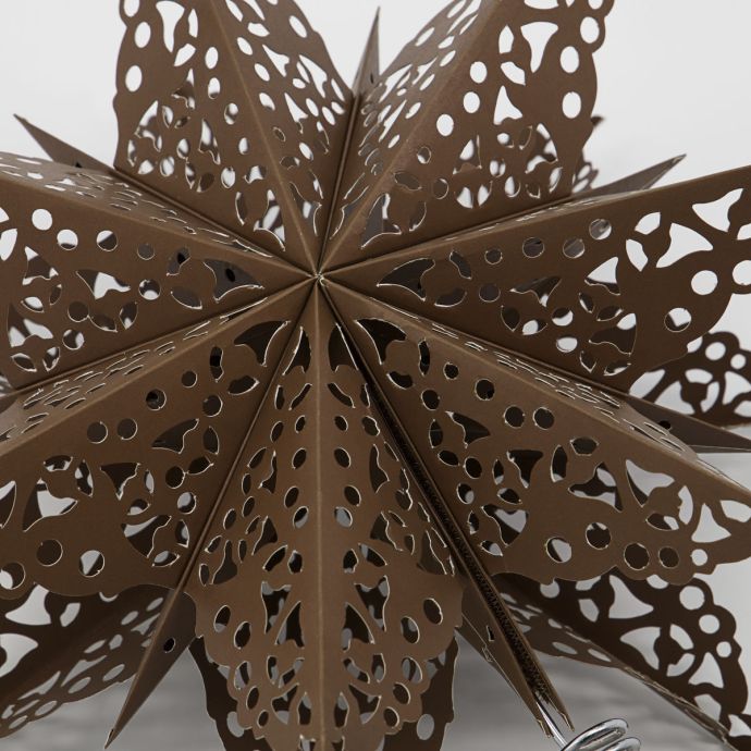 Vánoční ozdoba / špice na stromeček Star Brown 30 cm