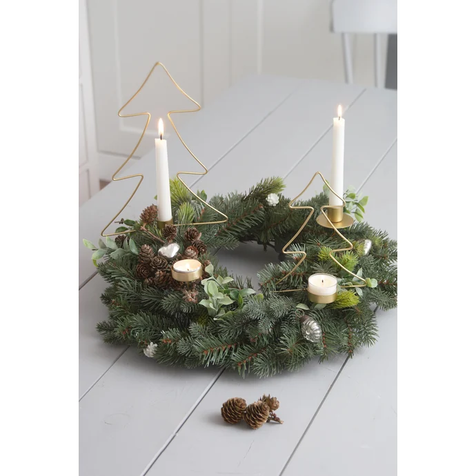 Vánoční zapichovací svícen Tree Brass