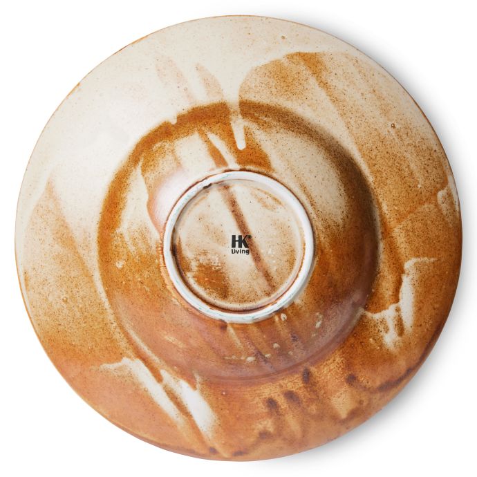 Keramický talíř na těstoviny Rustic Cream/Brown